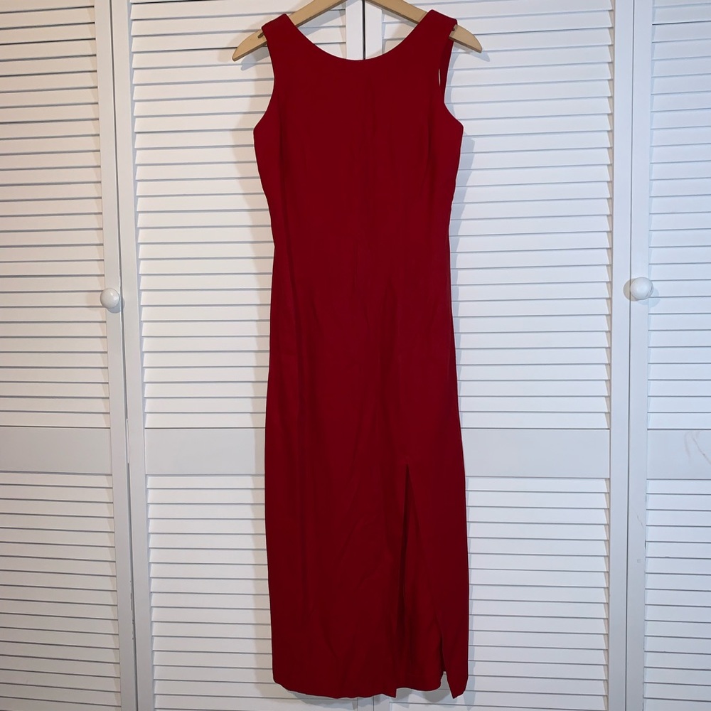 Vintage Maxi open back Dawn Joy Fashions dress RED